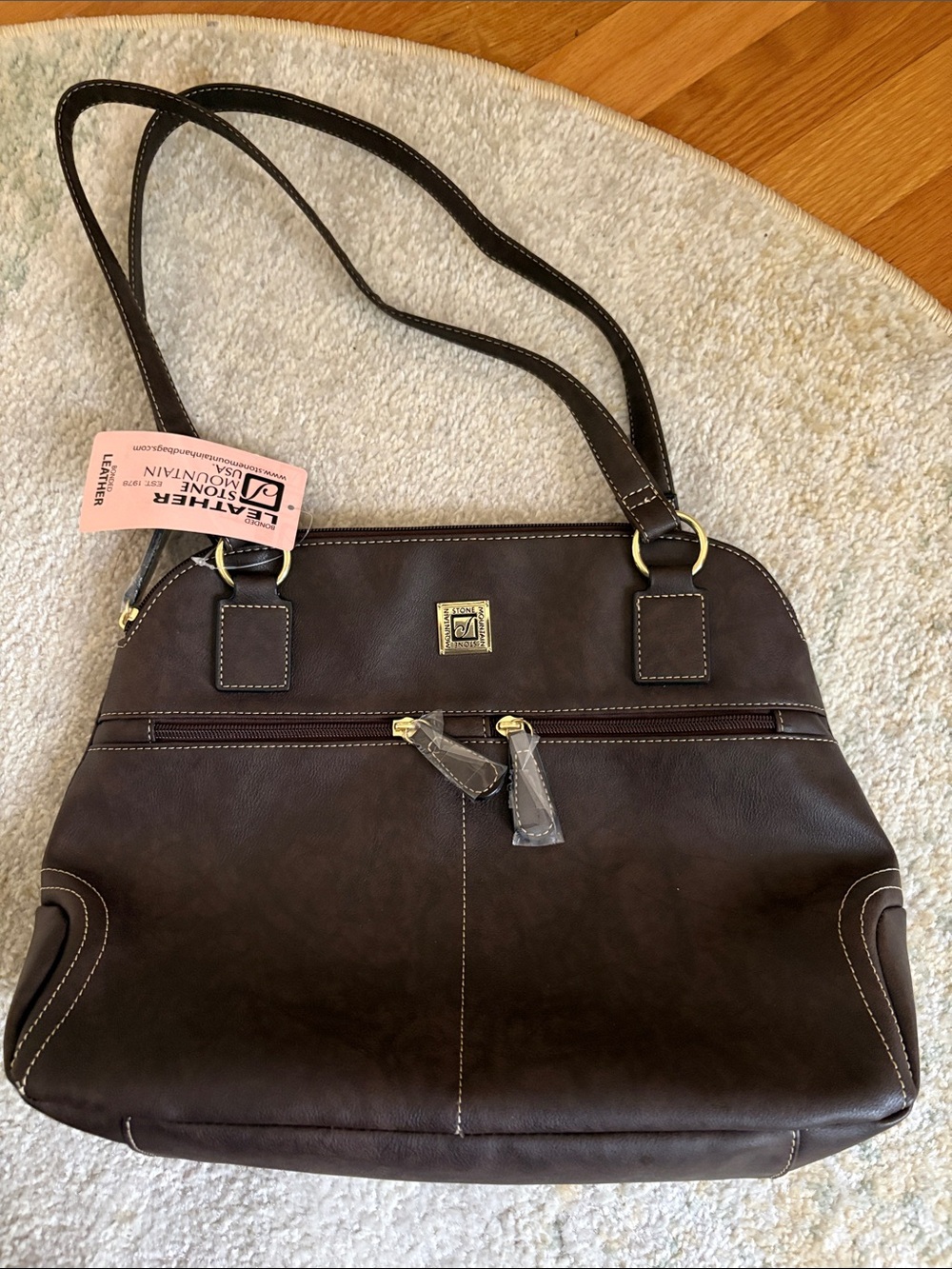 NWT brown Stone Mountain leather handbag - Picture 13 of 13